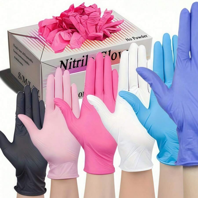 Medical Gloves - 100 SZTUK Jednorazowych Rękawic Nitrylowych Bez