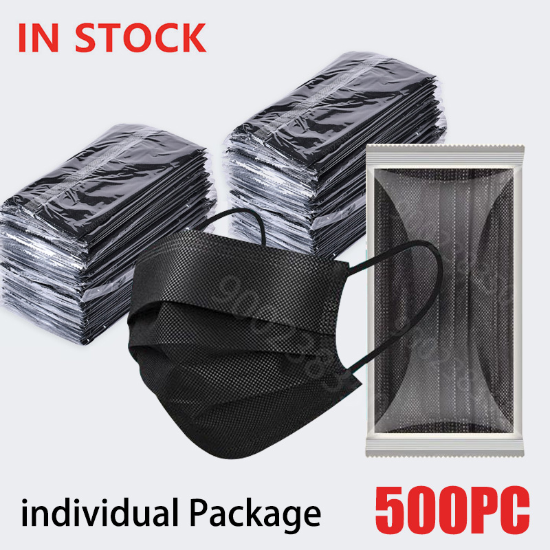 Surgical Mask - 50-500 sztuk, czarne, jednorazowe, certyfikowane maseczki
